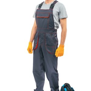 Полукомбинезон серо-красный  